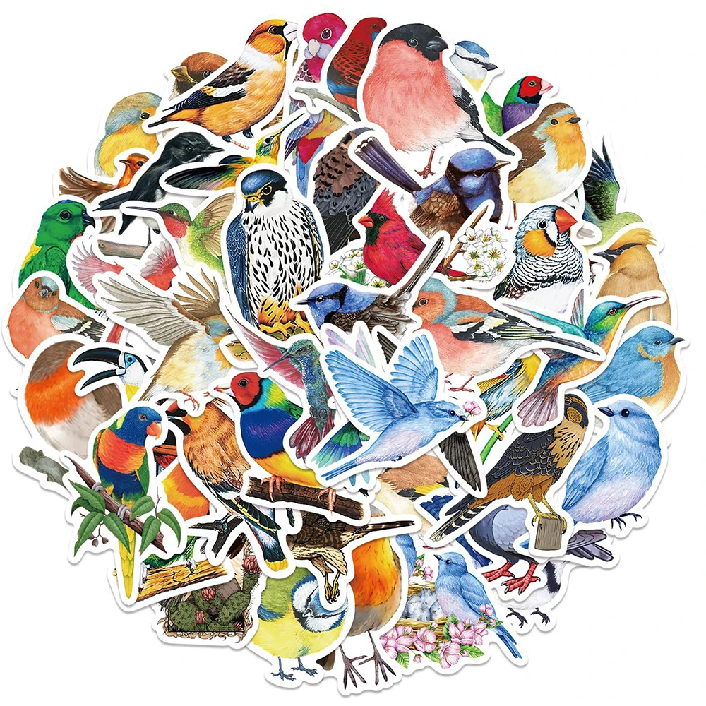 10/30/50PCS Mix Watercolor Style Bird Cartoon Stickers DIY Travel Skateboard Suitcase Guitar Luggage Laptop Funny Cute Sticker