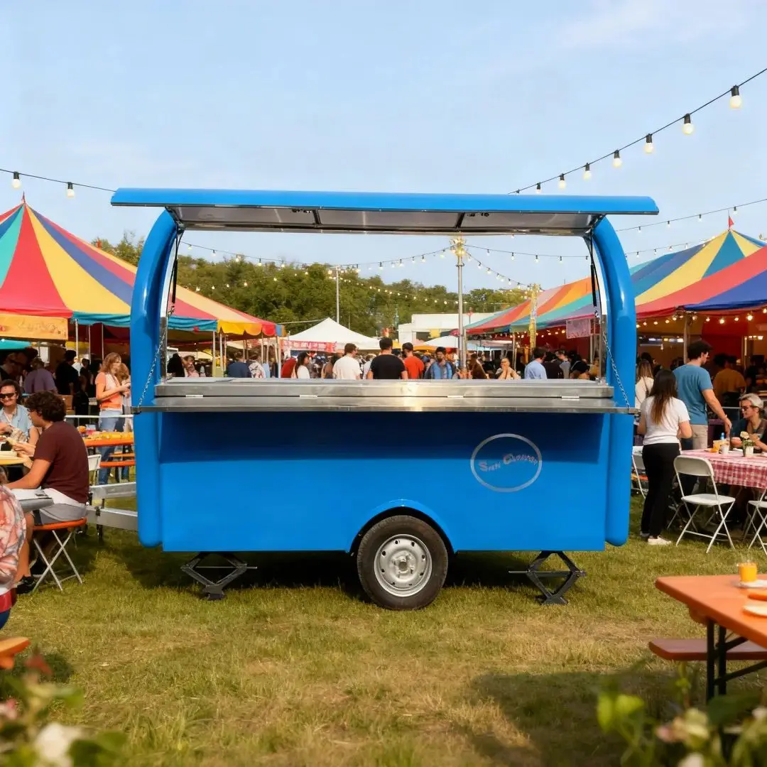 

Vintage-Style Food Trucks And New-Style Food Trailers for Street Food Service Portable Catering Kitchen Vehicles