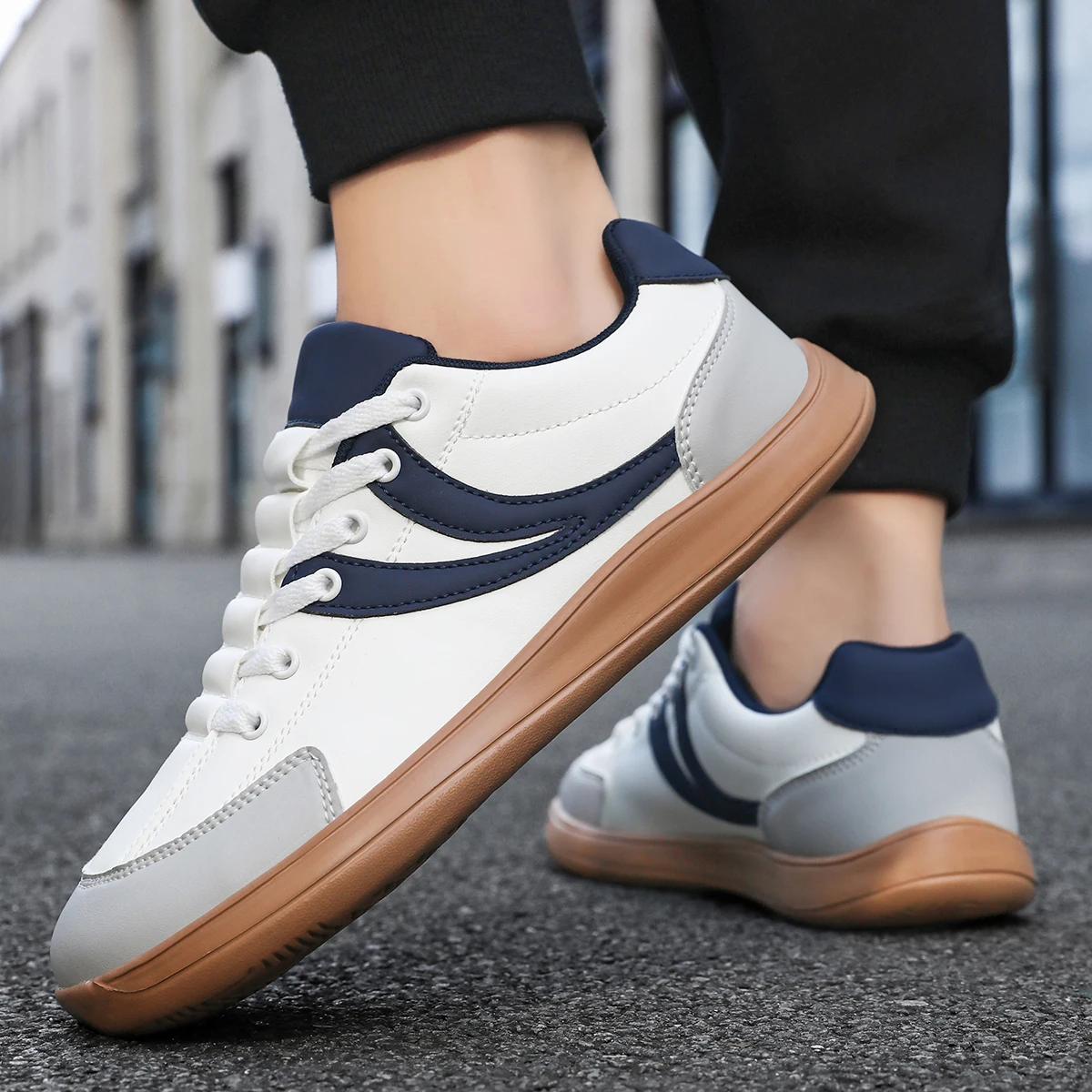 Unisex Vintage Patchwork Casual Sneakers Wear Resistant Gum Sole Comfort Daily Walking Board Shoes Multiple Colors