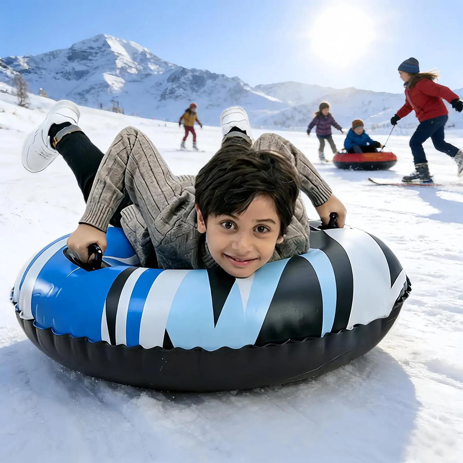 

Надувные санки-ватрушки из сверхпрочного ПВХ для катания по снегу, толстые, для детей и взрослых, для всей семьи, друзей, мужчин и женщин