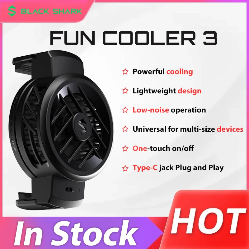 Новый охладитель Black Shark Cooler 3, быстро охлаждающий вентилятор для телефона, радиатор для игрового смартфона FunCooler