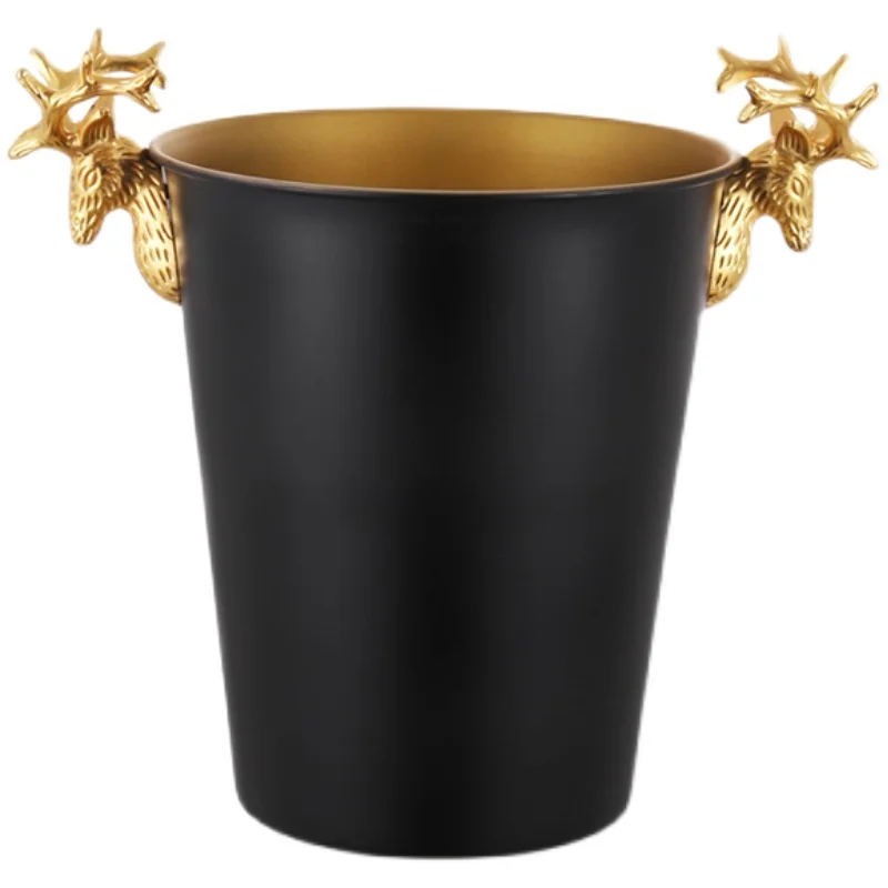 New oblique stainless steel ice bucket European ice bucket bar ktv ice  deer head wine creative decorative ornament