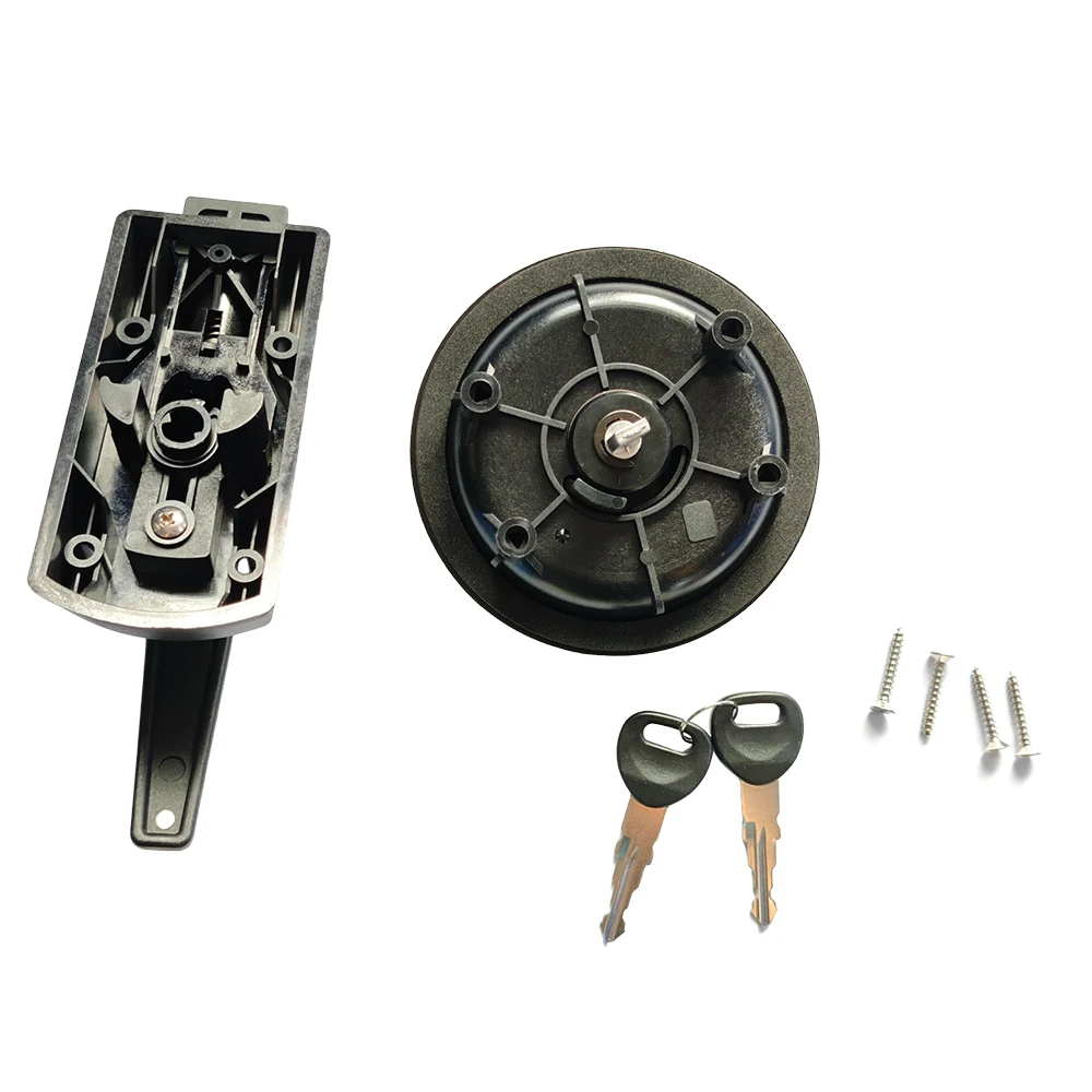 Cerradura de puerta Circular de aleación para caravana, accesorios para caravana, autocaravana, cerradura de puerta completa, barril C/W, mano izquierda, 1 Uds.