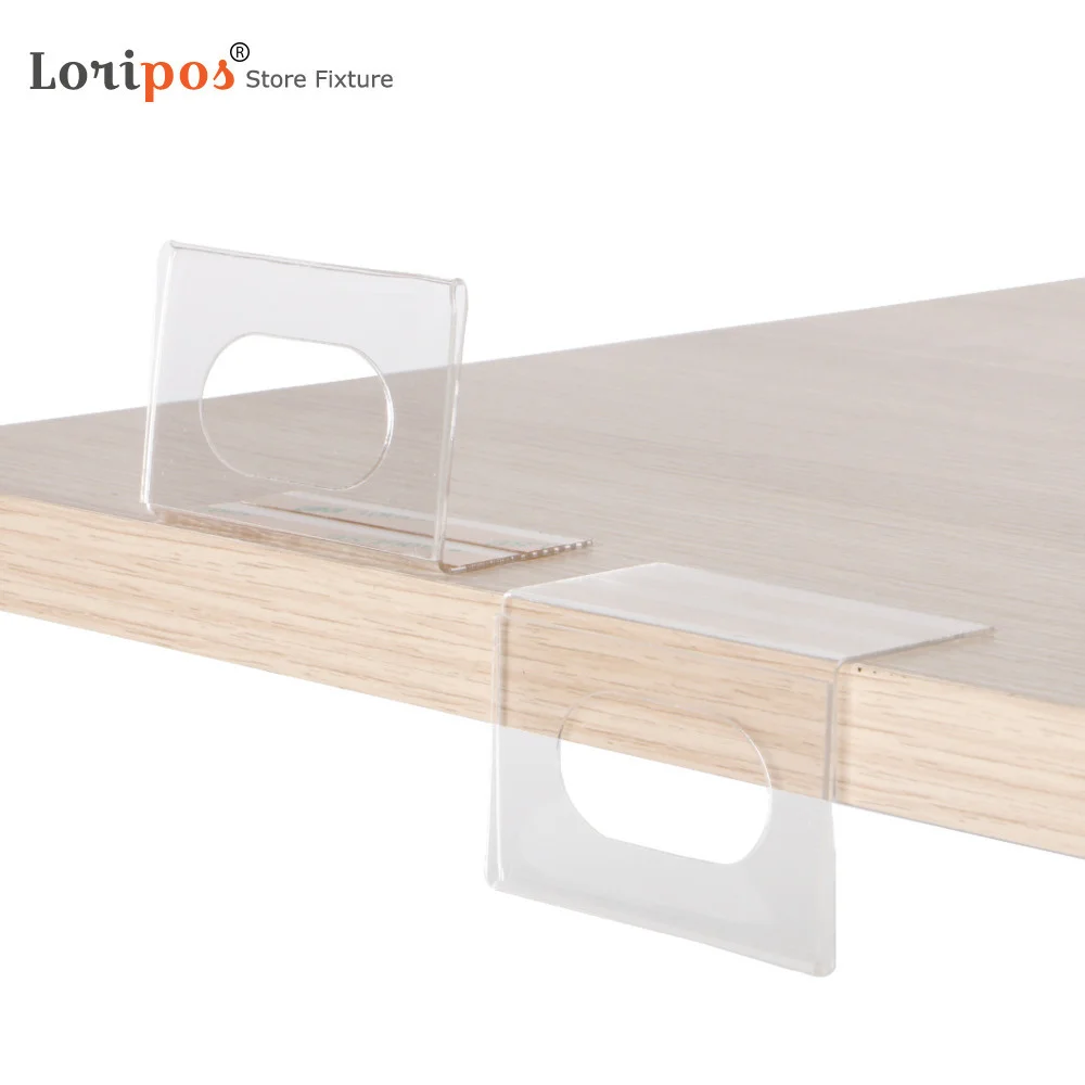 Porte-cartes de palette en forme de L, bande auto-adhésive, porte-billet de marchandise, étagère transparente en acrylique, cadre supérieur pour signe de données