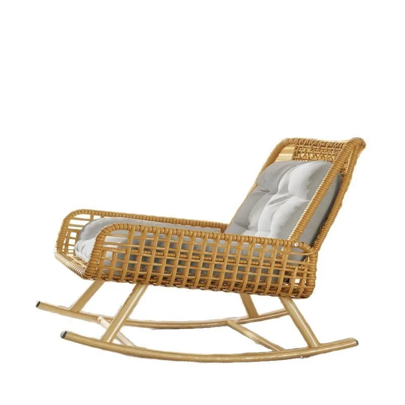 

Кресло-качалка на балконе, новинка 2025 года, кресло для обеденного перерыва для взрослых, ленивый диван для взрослых, может спать, бесплатное кресло из ротанга для отдыха