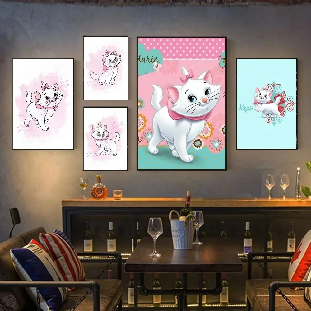 حائط لوح رسم الفن ديزني ماري القط المشارك ديكور لعبة غرفة ديكور الهدايا Kawaii HD اللوحة القط سيارات أنيمي المشارك