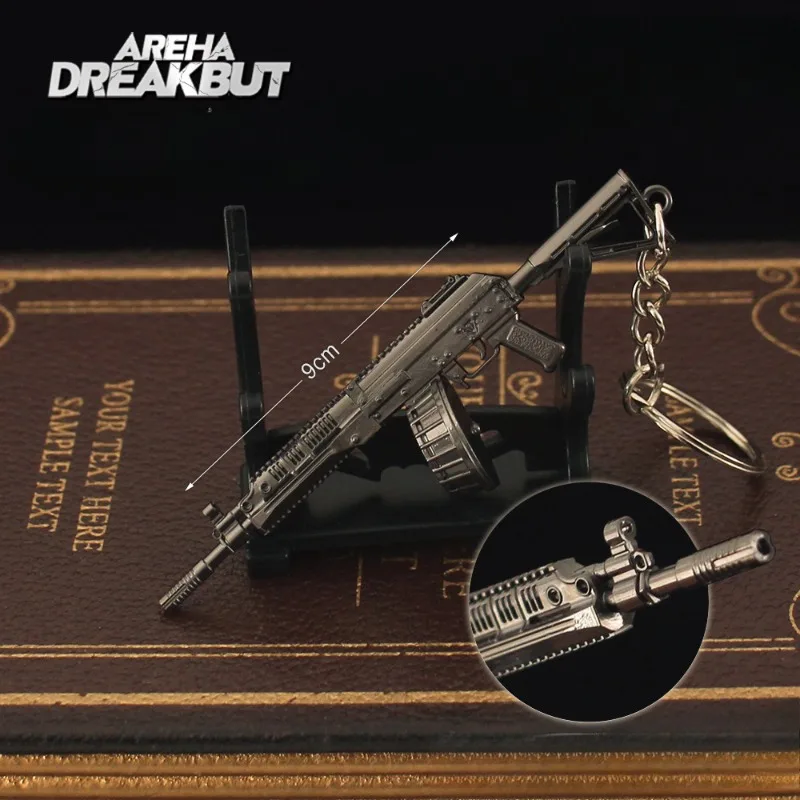 Mini ametralladora RPK16 de 9cm, modelo Weapo, periféricos de juego, juguetes de aleación, adornos, llavero, colgante, colección artesanal