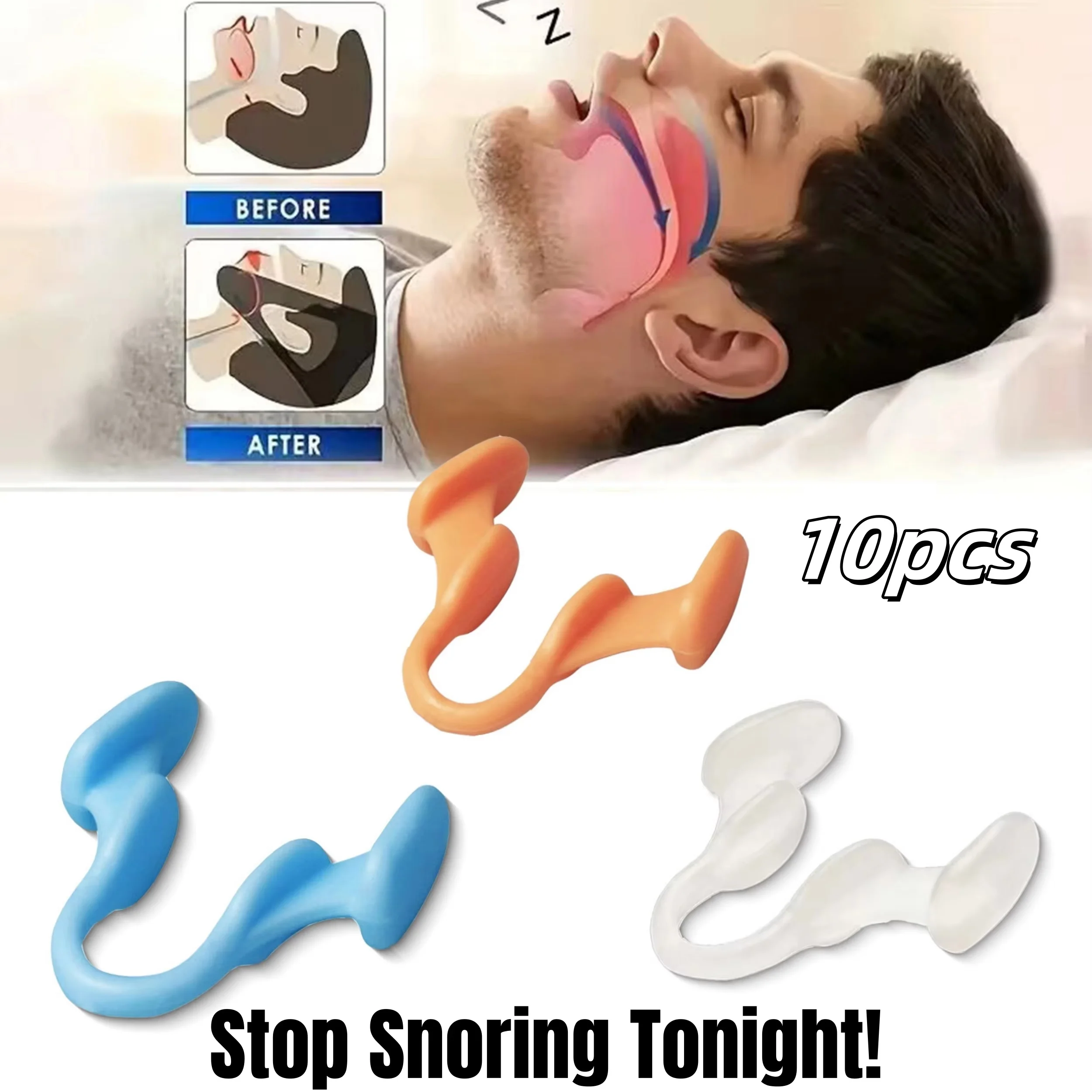 2/4/6/8/10Pcs Nose Clip Anti Snoring Soft Nasal Dilator Stop Snore Device for Aid Easy Breathe Improve Sleeping Quality Rhinitis