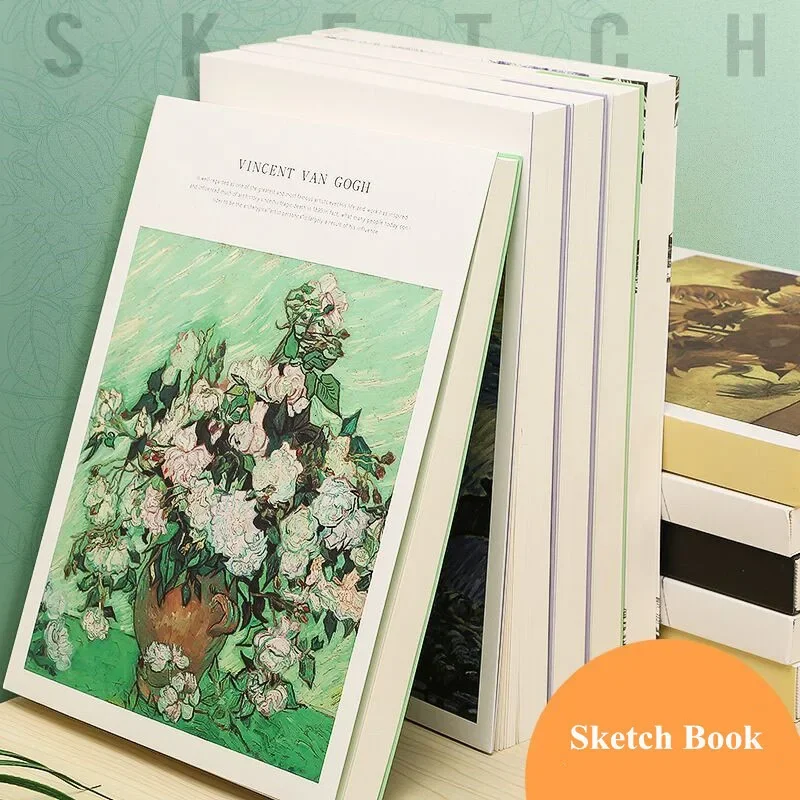 

120 Sheets Thicken Beige Paper Sketch Book Student Art Painting Drawing Watercolor Book Graffiti Sketchbook School Stationery