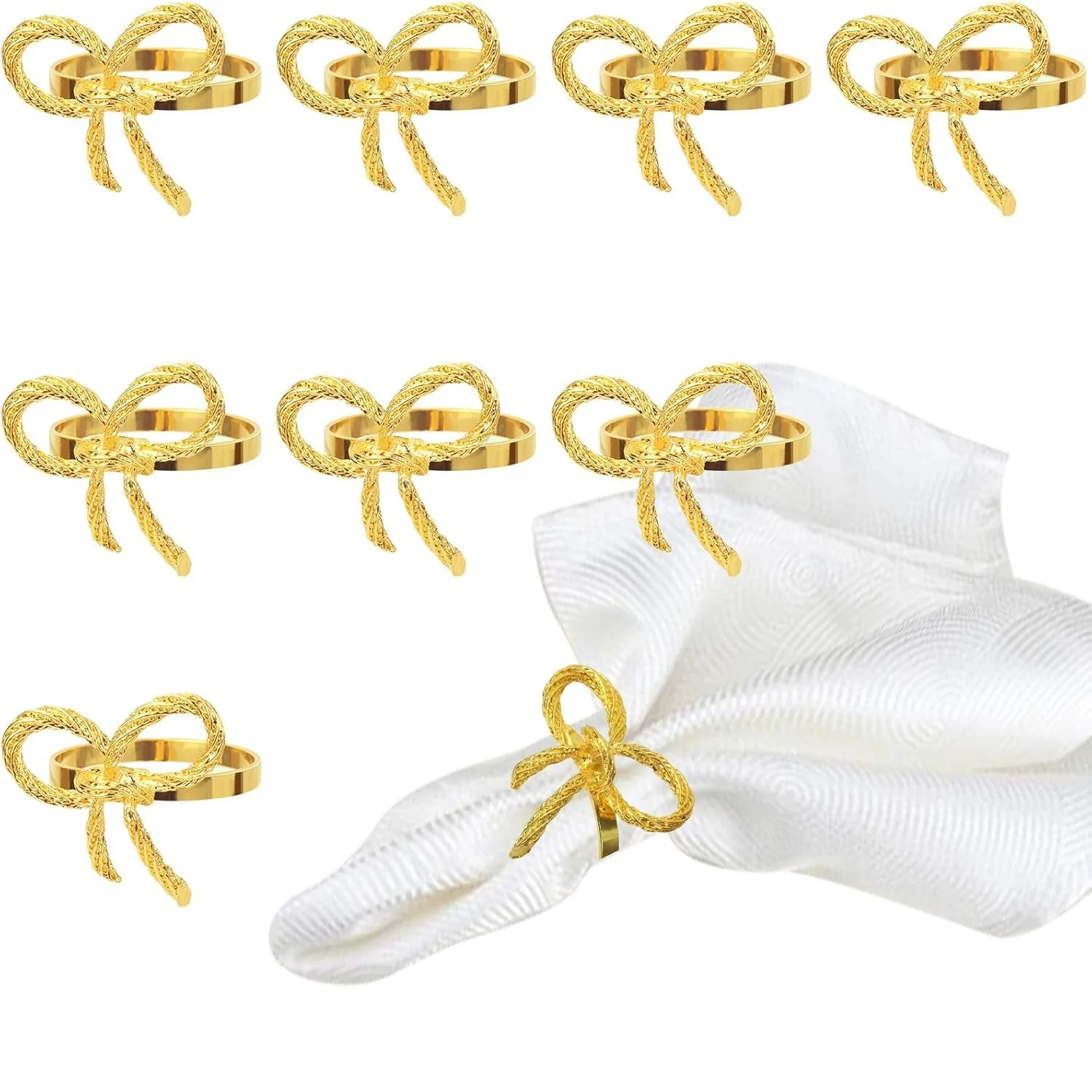 

100Pcs Gold Napkin Rings,Metal Butterfly Napkin Holders for Wedding, Christmas, Dinner Party, Table Decorations