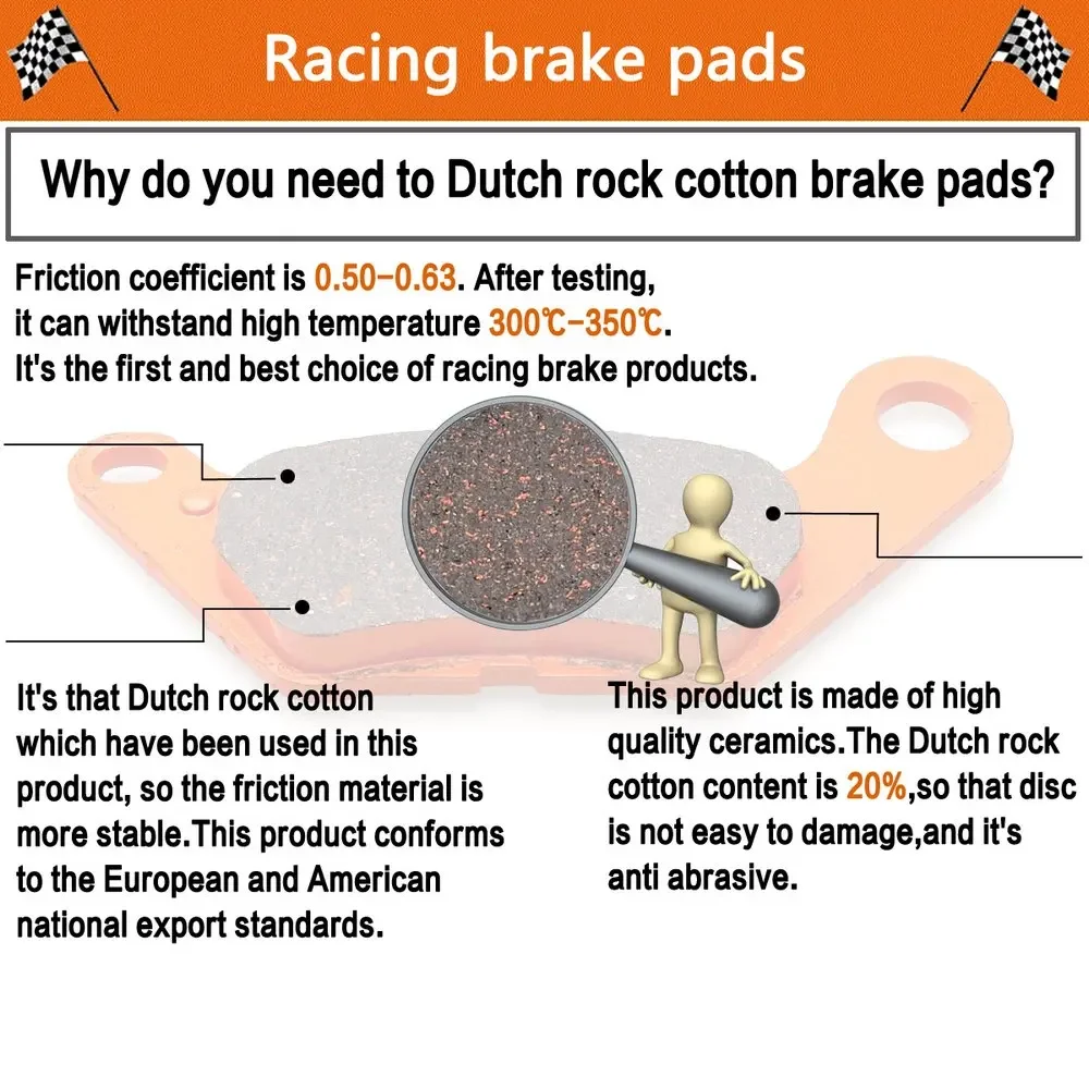 Front Rear Brake Pads For UTV CAN Am Can-am BRP Maverick X3 Turbo 2017 2018 Turbo R and RR Traxter HD5 HD8 HD10 T 2018-2021