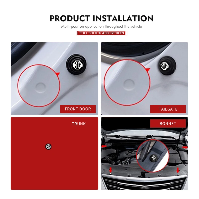 4/8pcs Car Door Shockproof Anti-Noise Silicone Shock Cushion For MG Cyberster 3 5 6 7 ZS ES5 ONE HS 4 EV