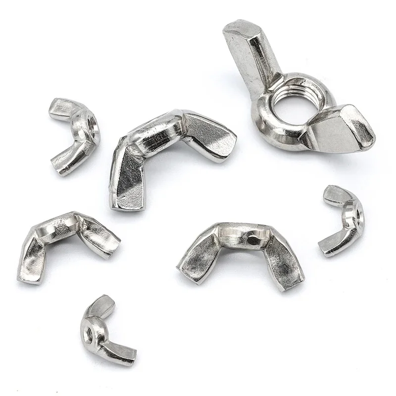 98pcs Wing Nut assortment kit M3 M4 M5 M6 M8 M10 M12 Stainless Steel Wingnuts butterfly nuts for drum bicycle DIN315