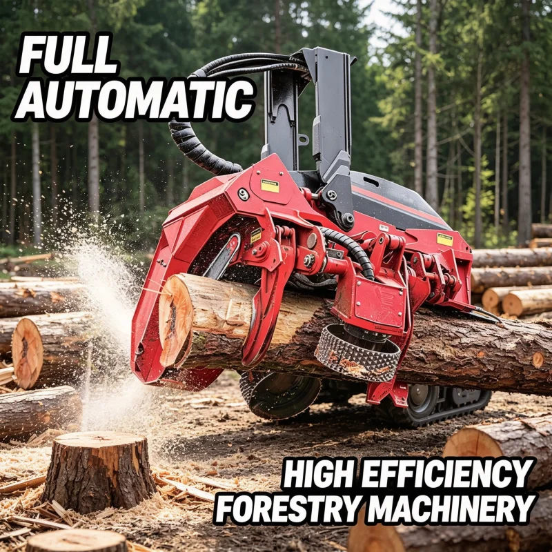 Automatic Wood Processing Attachment With Hydraulic Drive For Excavator Timber Cutting And Forest Maintenance Work