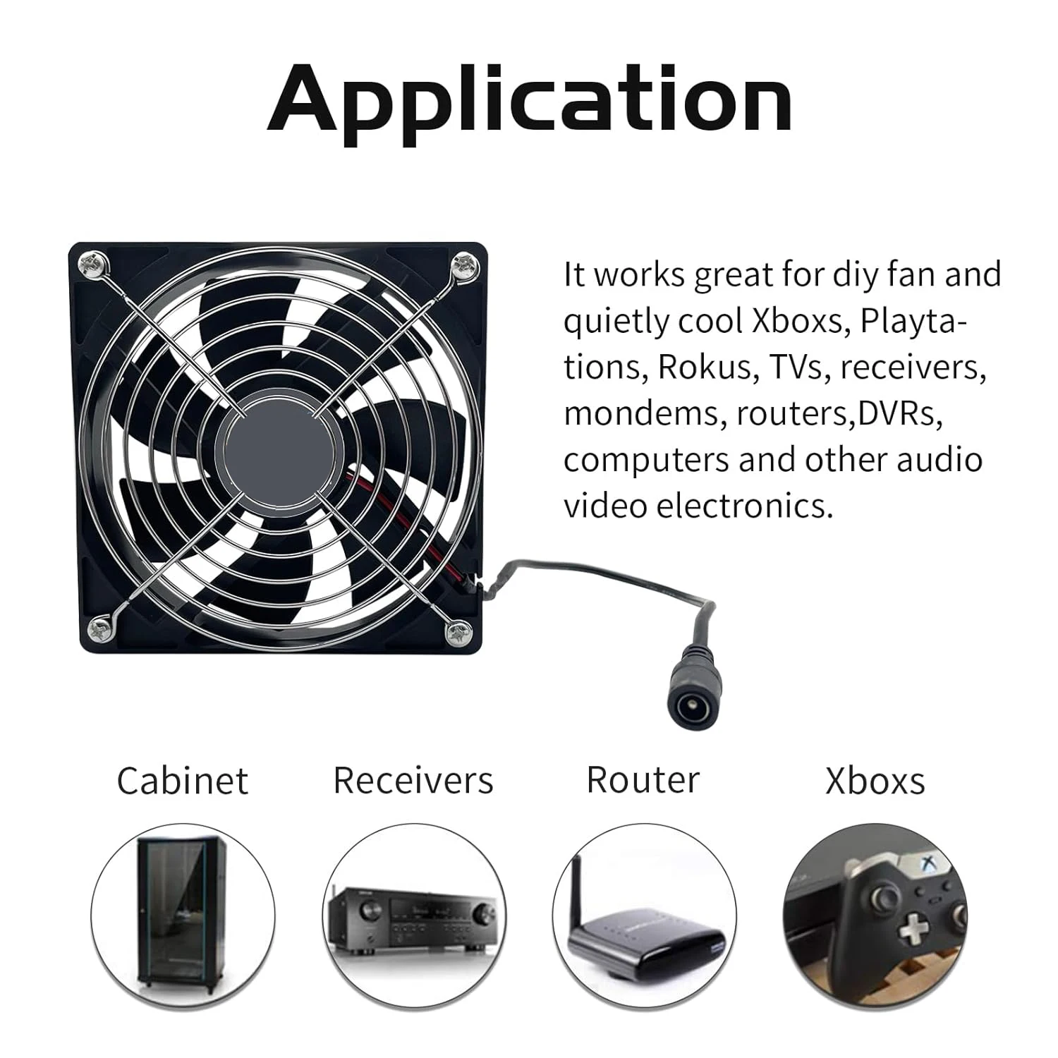 High Speed Axial Muffin Fan 110V 120V AC 120mm x 38mm Dual Ball for DIY Cooling Ventilation Exhaust Projects image 4