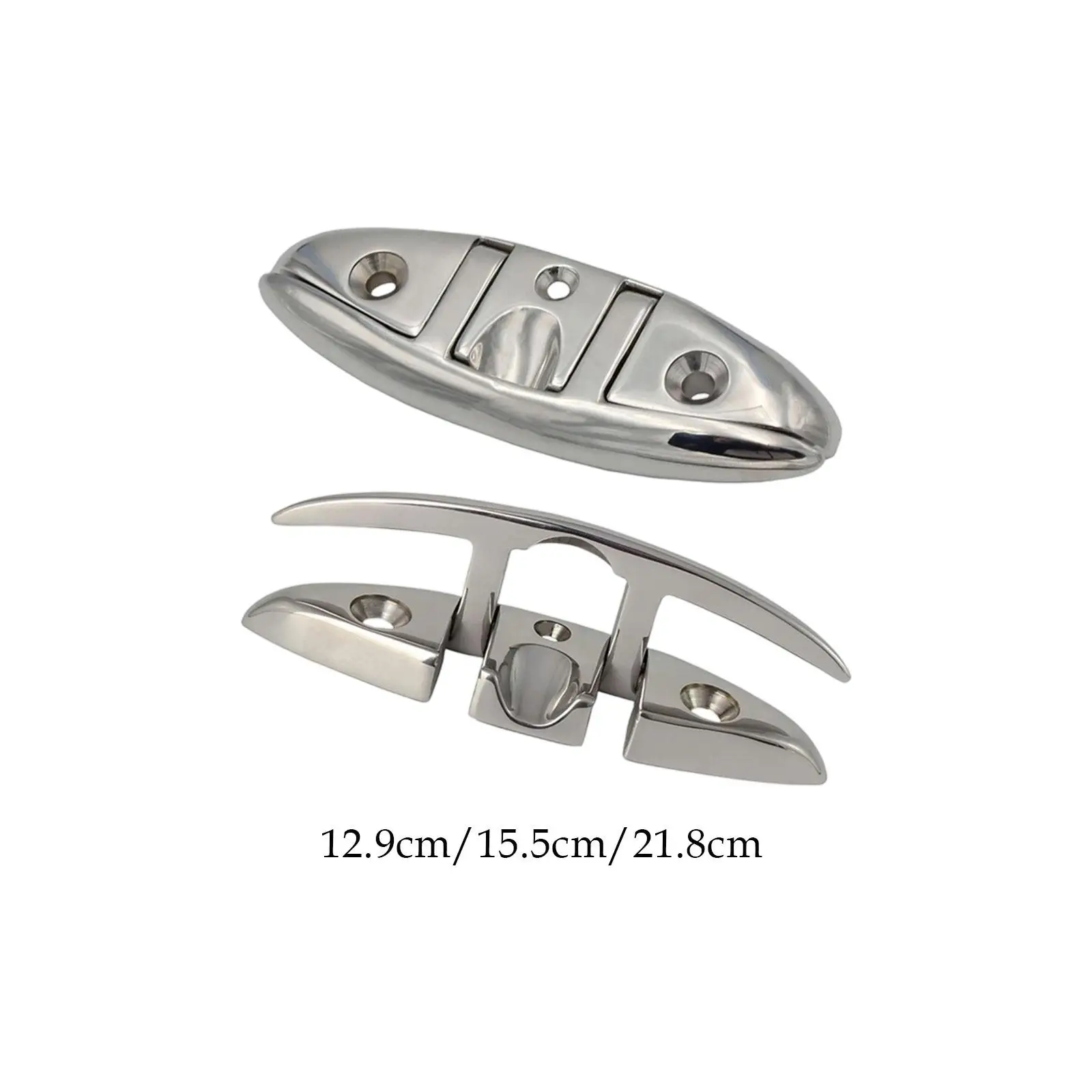 High Strength Stainless Steel Flip Up Boat Dock Cleat Compact Marine Accessory for Boat Deck Teak Installation