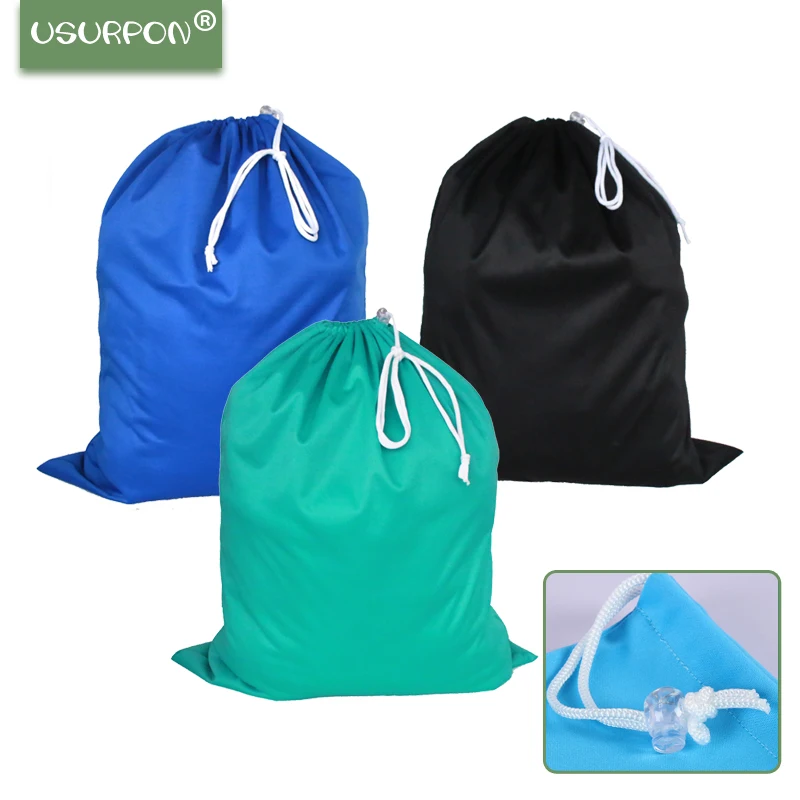 [usurpon]1PC Big Size 50*60cm Drawstring Bag And Waterproof Travel Wet Bag Single Pocket Pail Liner Bag Wholesale