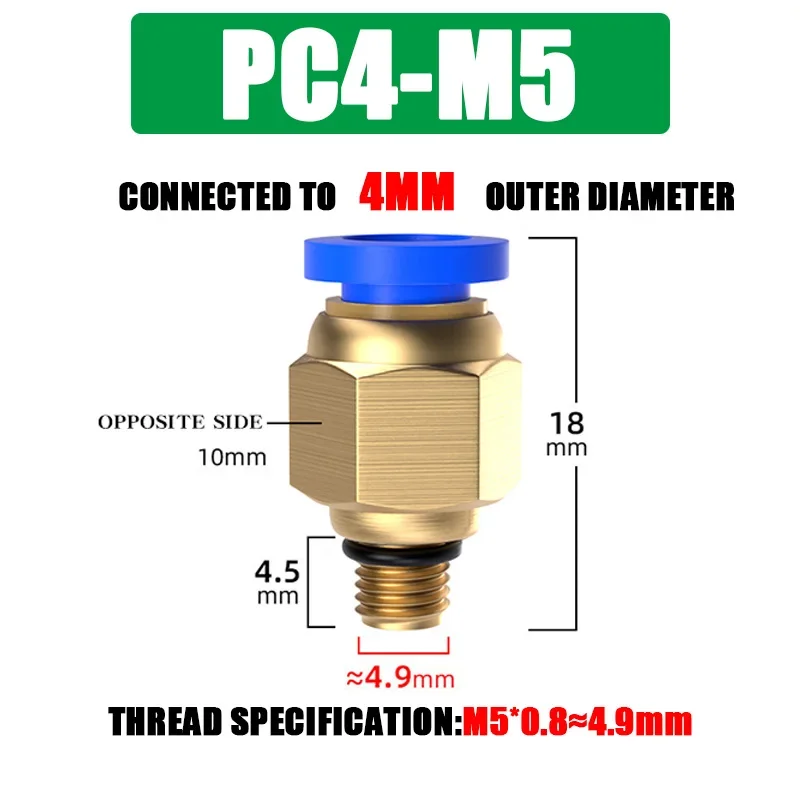 10/50 Stück PC-Pneumatik-Schnellverbinder 4–12 mm, Push-In-Anschluss für 1/8 Zoll, 1/4 Zoll, 3/8 Zoll, 1/2 Zoll BSPT-Gewinde, Luftschlauch und -rohr, für den industriellen Einsatz ​