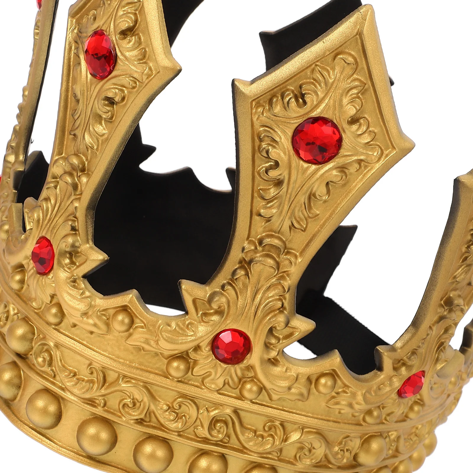 Rhinestone King Crown Adjustable Medieval Headdress For Men Boys Party Wedding Halloween Cosplay Costume Accessories