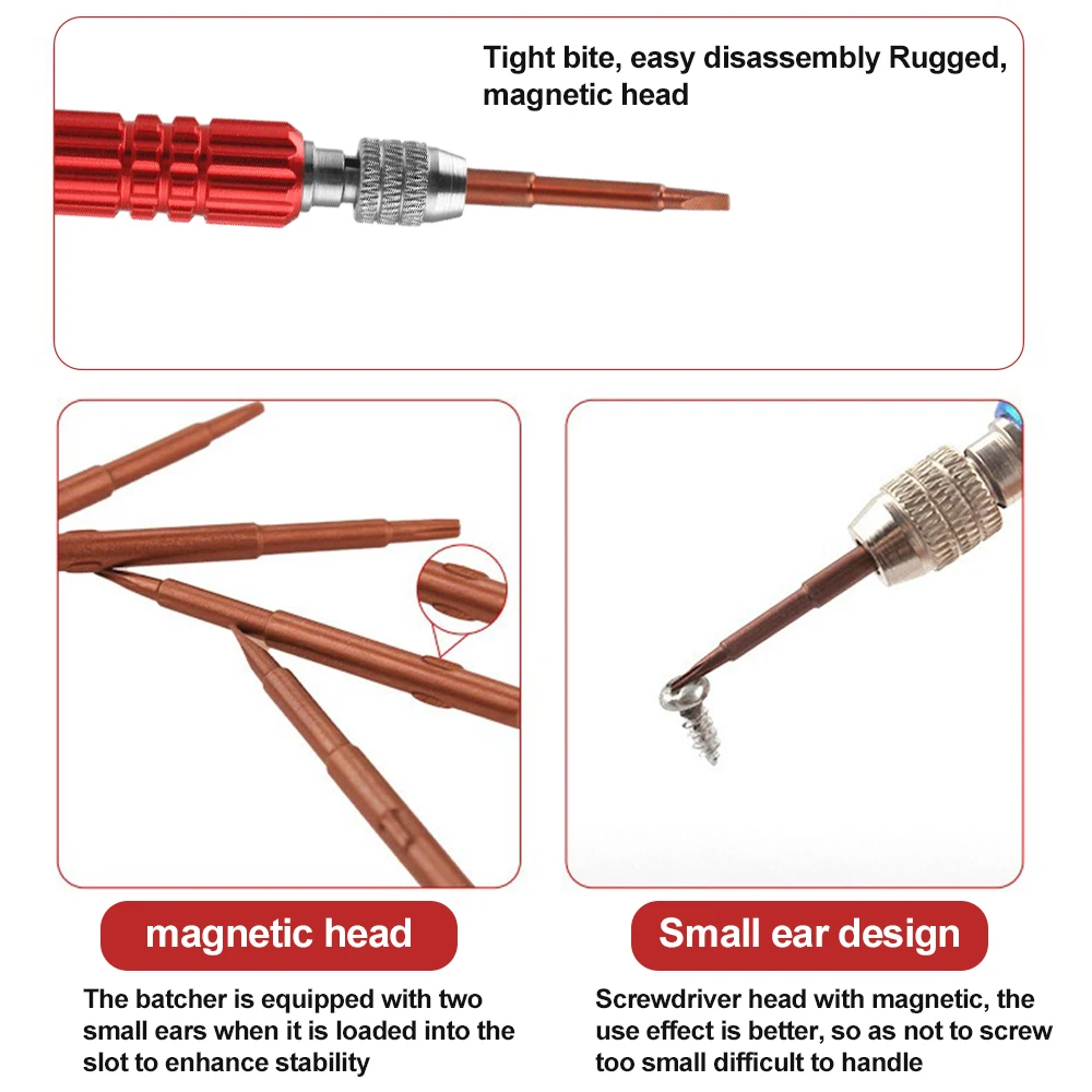 10-in-1 Multifunctional Screwdriver Precision S2 Steel Magnetic Screwdriver Kit for Cellphone,Notebooks,Eyeglass, Electronics