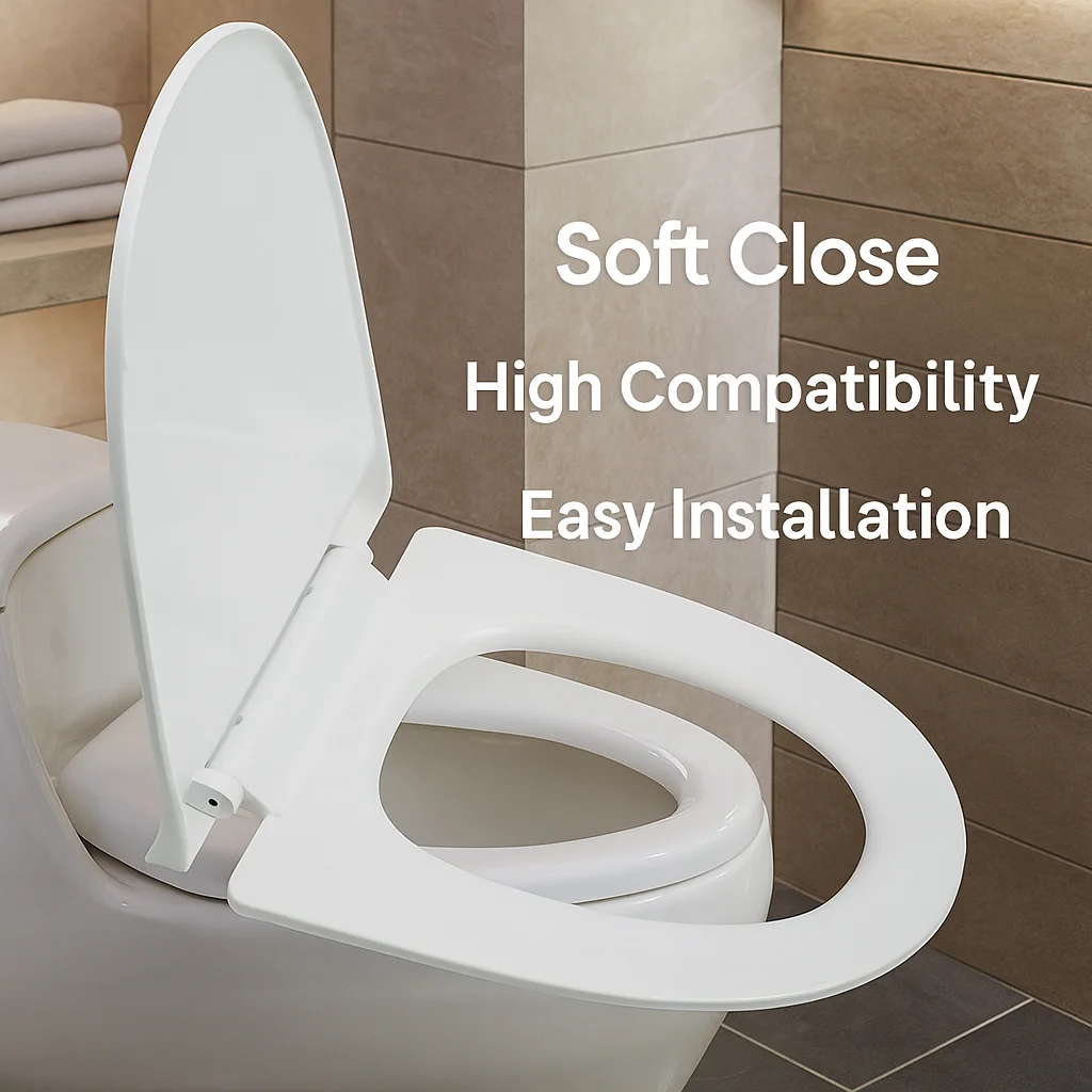 

Universal Toilet Seat with Stable Mounting Hardware Home Bathroom Use