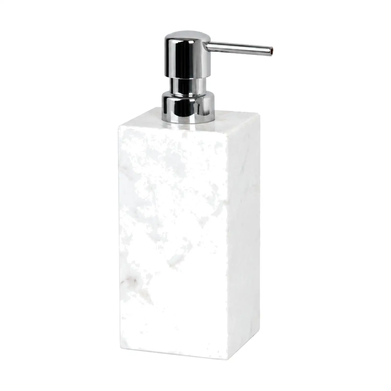 Stone Lotion Dispenser with Pump Easy to Clean Refillable Soap Dispenser Rectangular Polished for Guest Room, Hotel