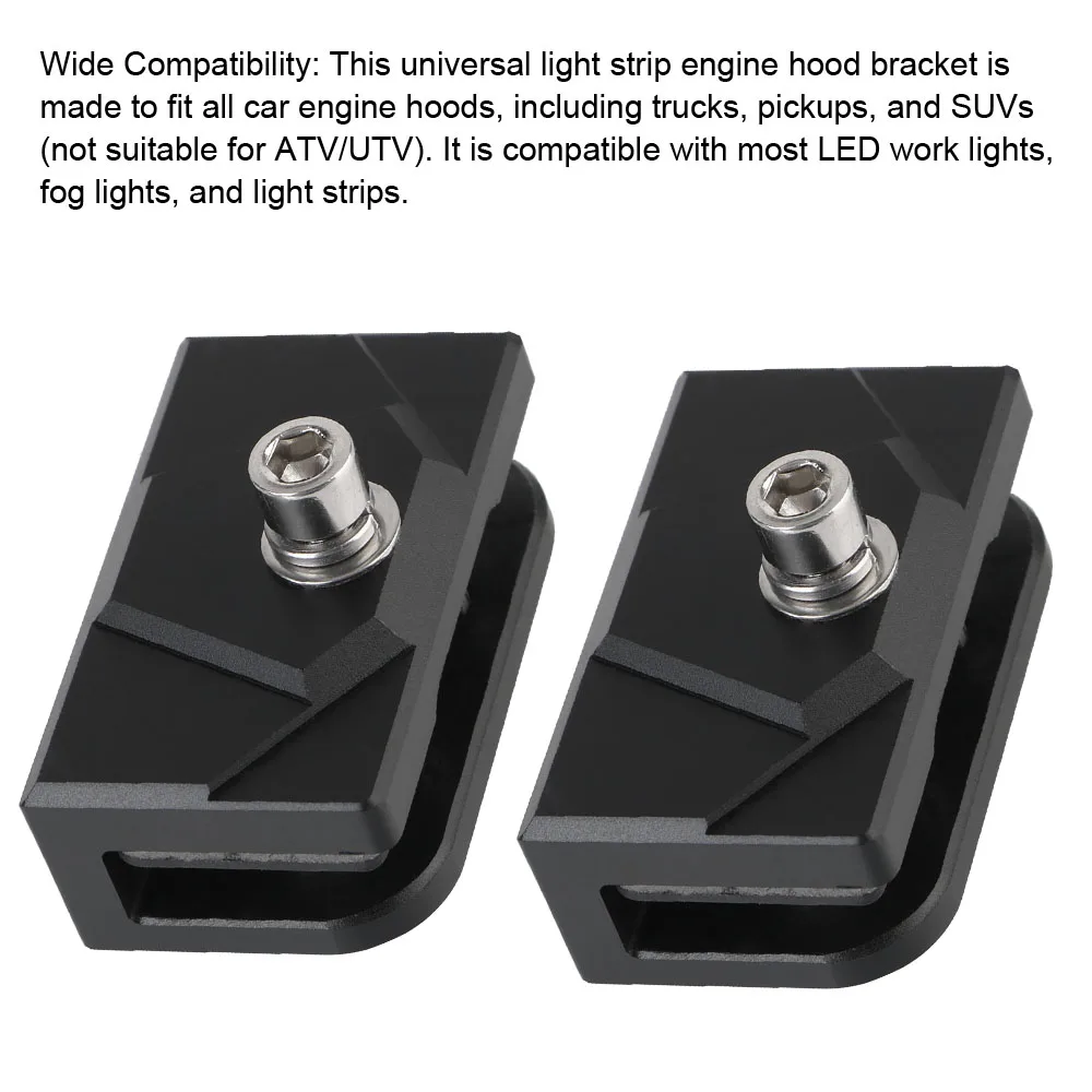 Ditch Light Brackets Hood Mount Universal With Wrenches For Off Road Truck Adjustable Led Work Light Pods Mounting Bracket 2PCS