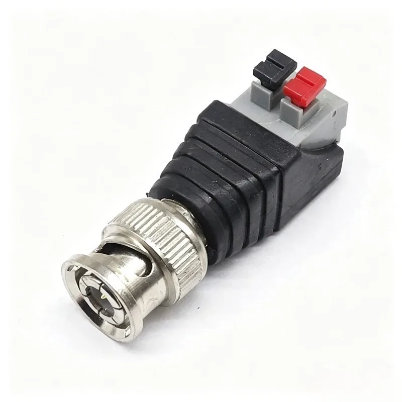 BNC to Screw Terminal Adapter BNC Male Press-Type Connector 50 Ohm for CCTV Surveillance Video