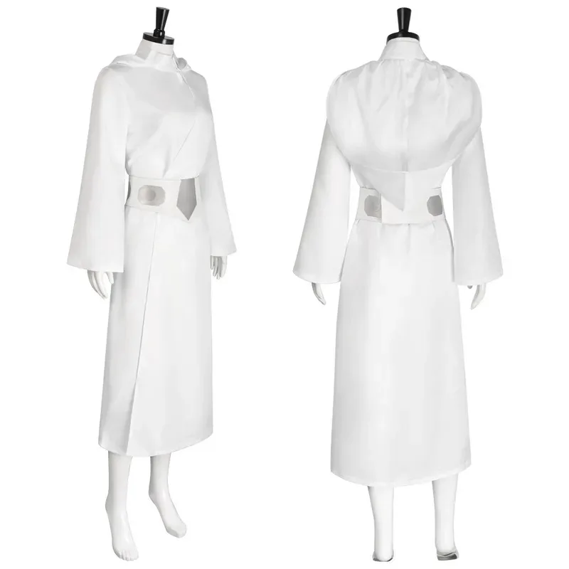 Sky06 Leia تأثيري الأبيض رداء Blet فيلم الفضاء معركة الأميرة زي الكبار النساء لعب الأدوار فستان بتصميم حالم حتى ملابس الحفلات66liU &