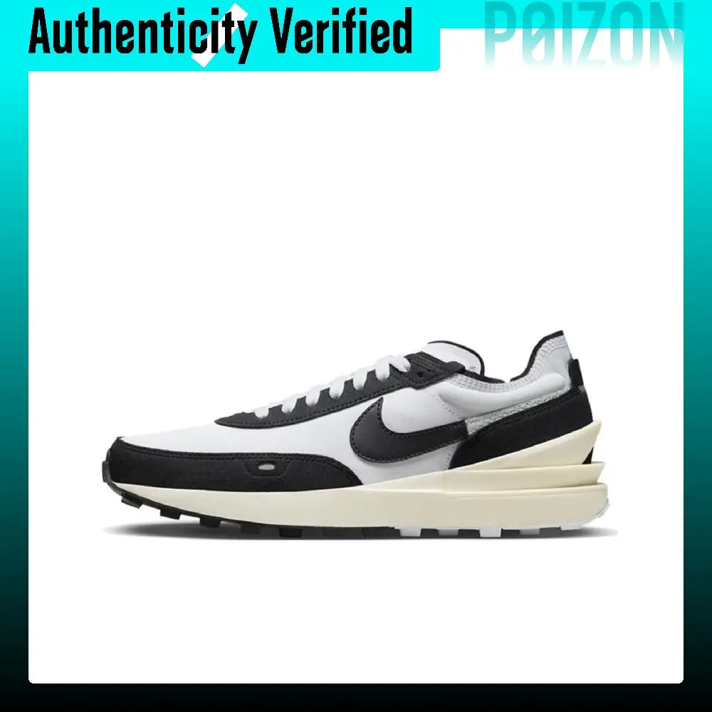 Nike Waffle One SE Slip Resistant, Abrasion Resistant, Breathable Low top Casual Shoes Men's Black White DZ2527-100