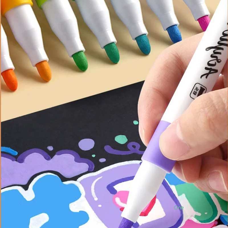 60 color Acrylic marker pen for children opaque waterproof graffiti pen for primary school students soft head non-toxic washable