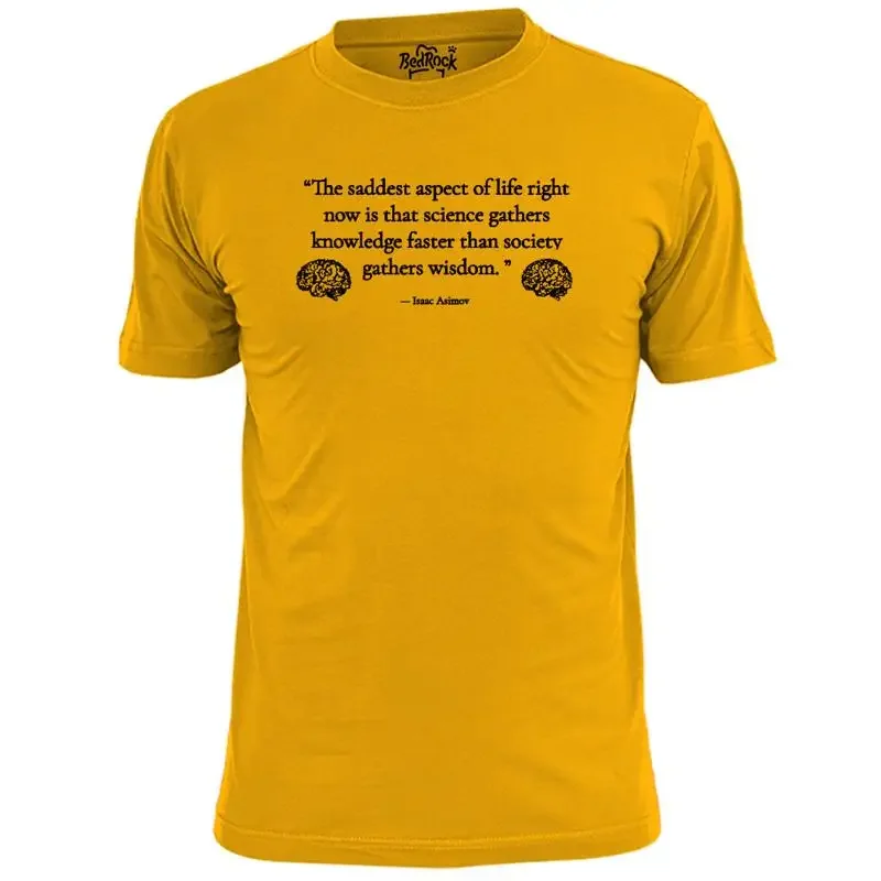 Mens Isaac Asimov Science Gathers Knowledge Quote T Shirt