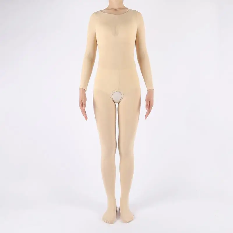 Costume une pièce en velours doux, entrejambe ouvert, pas besoin de supprimer M Fem Sle, combinaison complète confortable et respectueuse de la peau