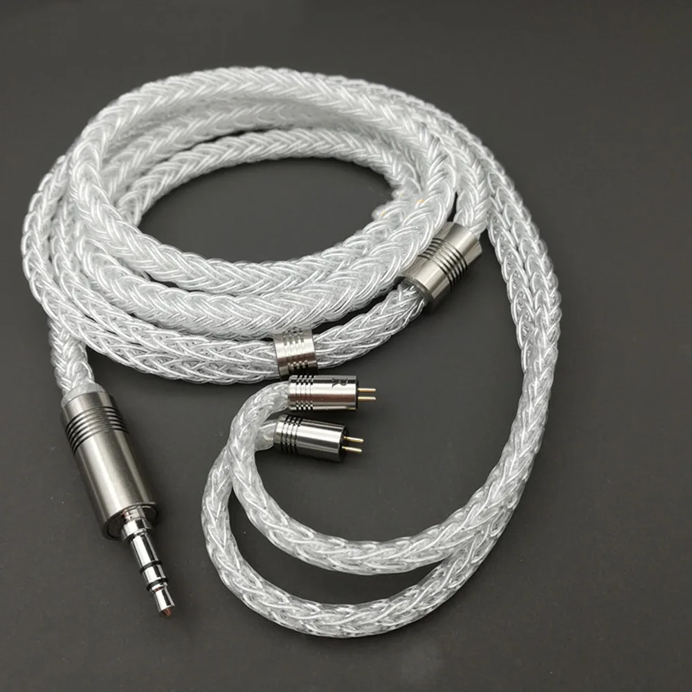 FENGRU 16 Strands of 5N Sterling Silver Earphone Upgraded Cable 2Pin 0.78mm MMCX A2DC QDC for IE900 600 300 KXXS Timeless