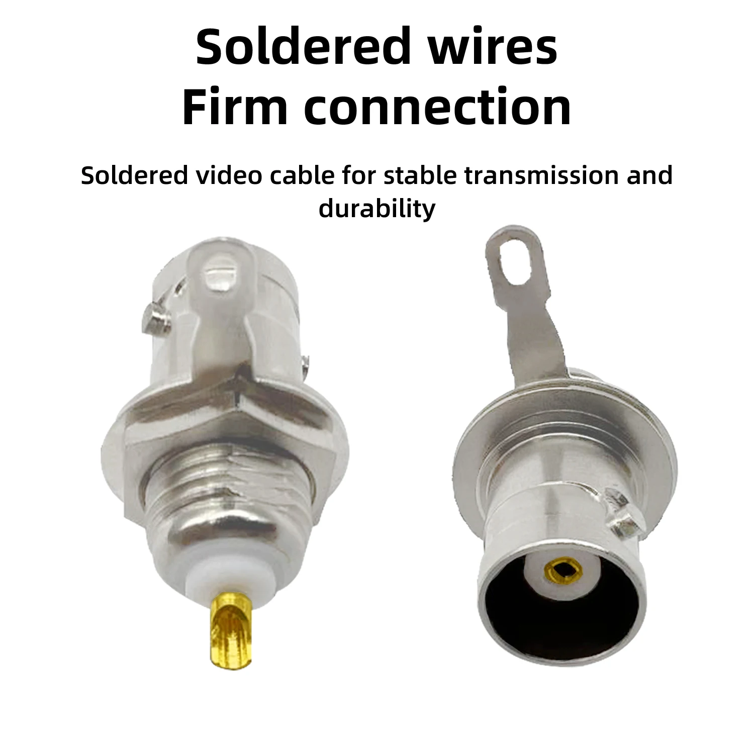 BNC 50 Ohm Female Socket Replacement for Q9 50KY, Pure Copper Solderable Jack Compatible with Oscilloscope Probes & CCTV Cameras