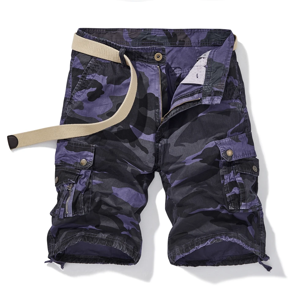 Summer outdoor European and American style multi pocket shorts, men\'s loose casual 5 point camouflage work shorts