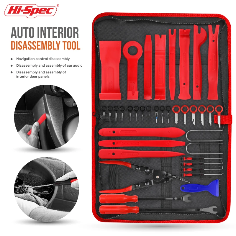 Hi-Spec Multipiece Car Interior Removal Tool Car Repair Disassembly Tool Kit Mechanical Tools Set Screwdriver Bits Hand Tool Set