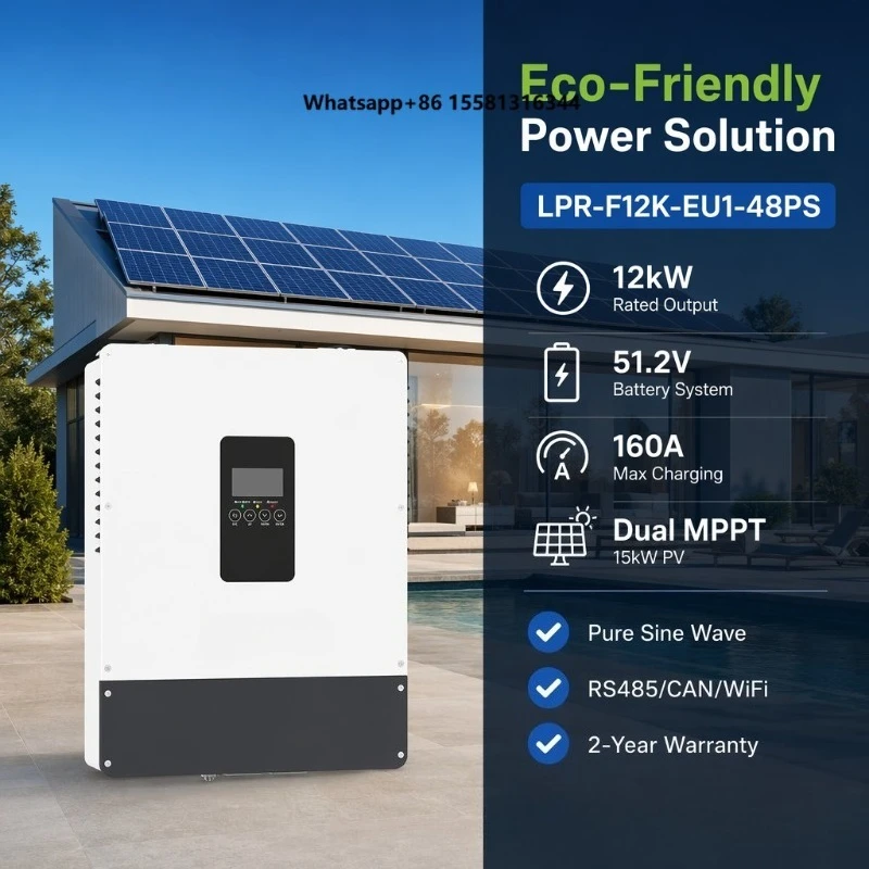 12000W 48V Solar Inverter Built Like a Power Station 15kW PV Dual Independent  Channels Maximum Harvest Even on Cloudy Days