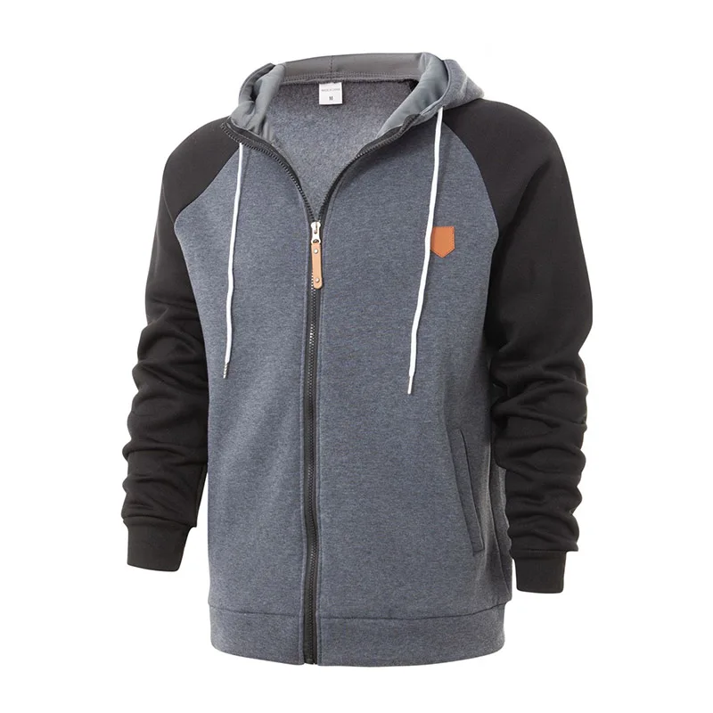 

Autumn And Winter Fleece Men Sweatshirts Long Sleeve Jacket Hoodie Male Hoodies Sweatshirt Large Size Loose Zipper Mens Clothing