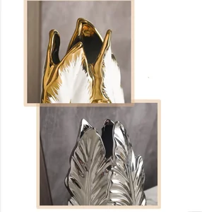 Vas keramik kelas atas yang dicat emas mewah bergaya Nordik, ruang tamu yang dipersonalisasi, dekorasi teras, lemari TV, dekorasi rumah kreatif 10 vas emas penjualan terbaik tinggi - №