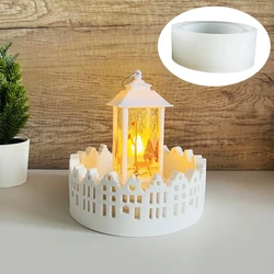 Round House Building Candle Holder Silicone Mold DIY Storage box Cement Gypsum Resin Pouring Ornaments Molds Christmas gift