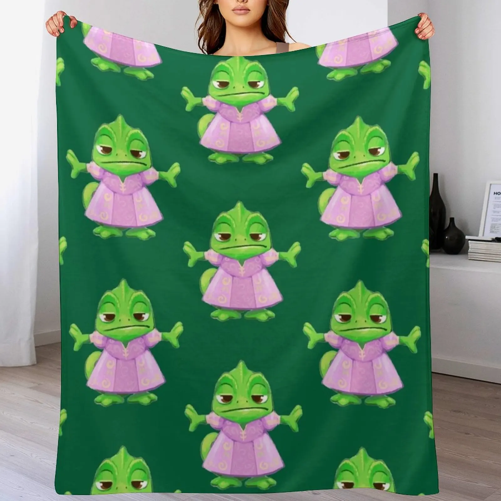 

Pascal in a dress - Tangled Throw Blanket Luxury Designer Decorative Beds Plush Designers Blankets