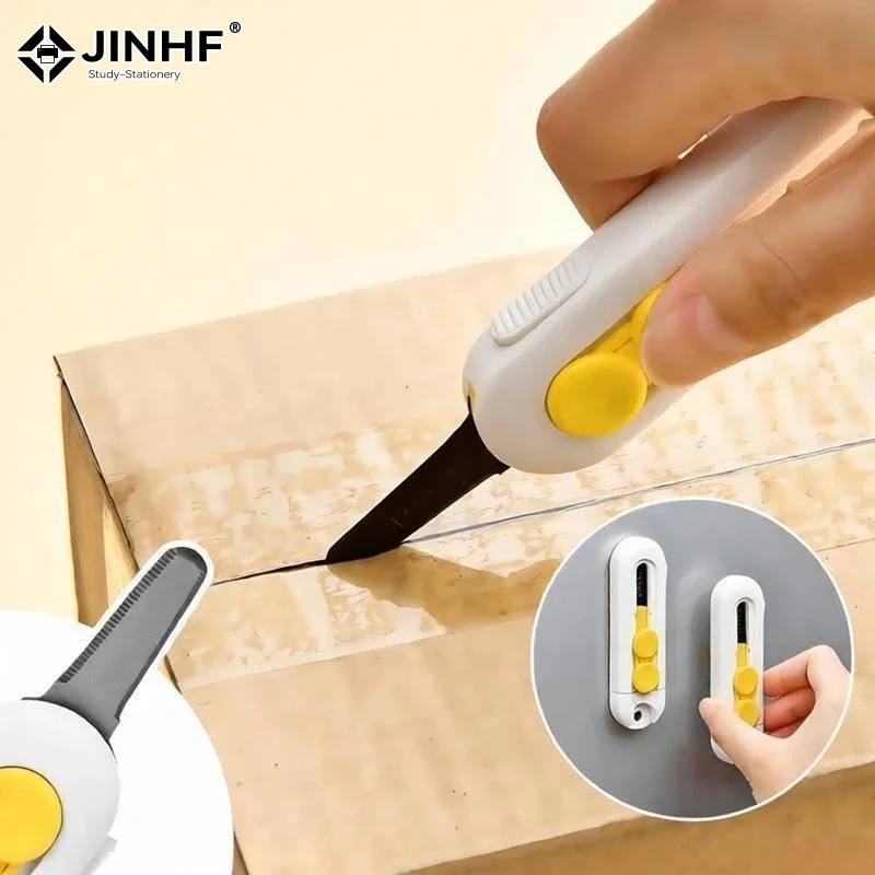 2PCS/4PCS Magnetic Multifunctional Portable Courier Unboxing Knife Retractable Selflocking Rebound Tool