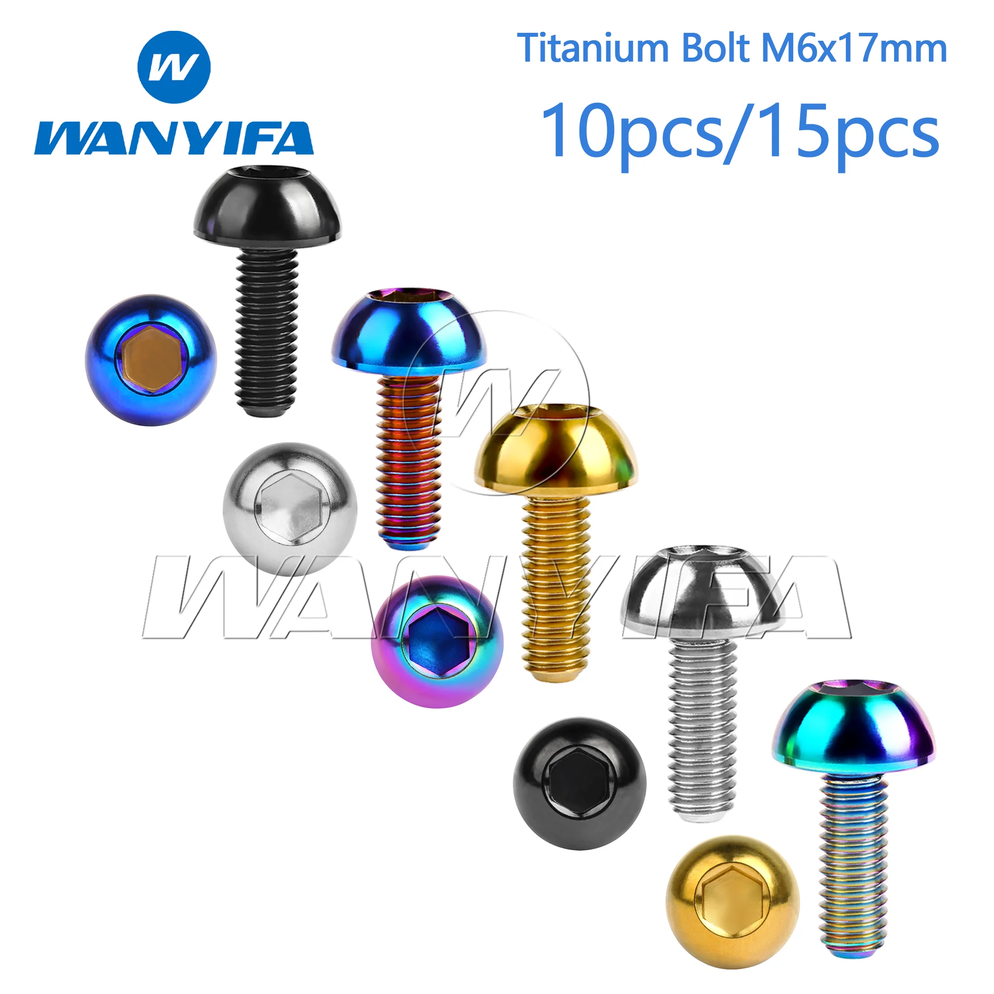 

Wanyifa Titanium Bolt M6x17mm Hexagonal Head Screw for Honda Motorcycle Disc Rotor 10/15pcs