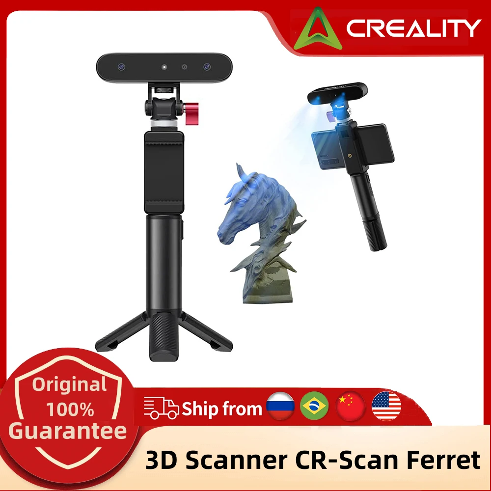 Creality 3D Scanner CR-Scan Ferret 3D Printing Upgrade Handheld Scan Machine 30 FPS Scanning Speed 0.1mm Accuracy ASIC Chipset