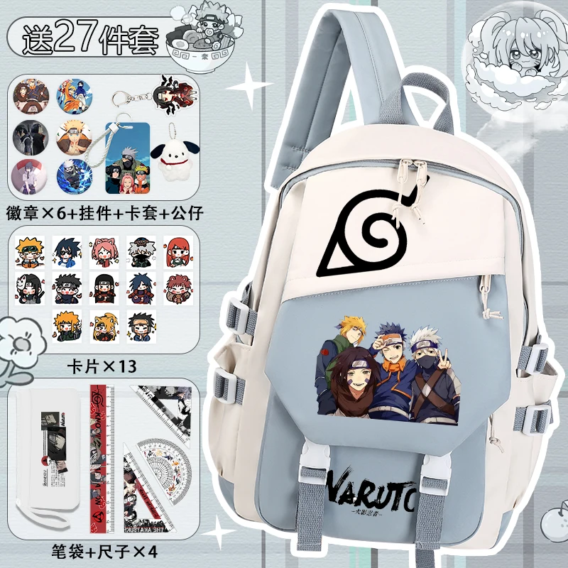 Naruto Backpack Teen Cartoon Fashion Print Large Capacity Lightweight Backpack School Backpack Luxury Big Package