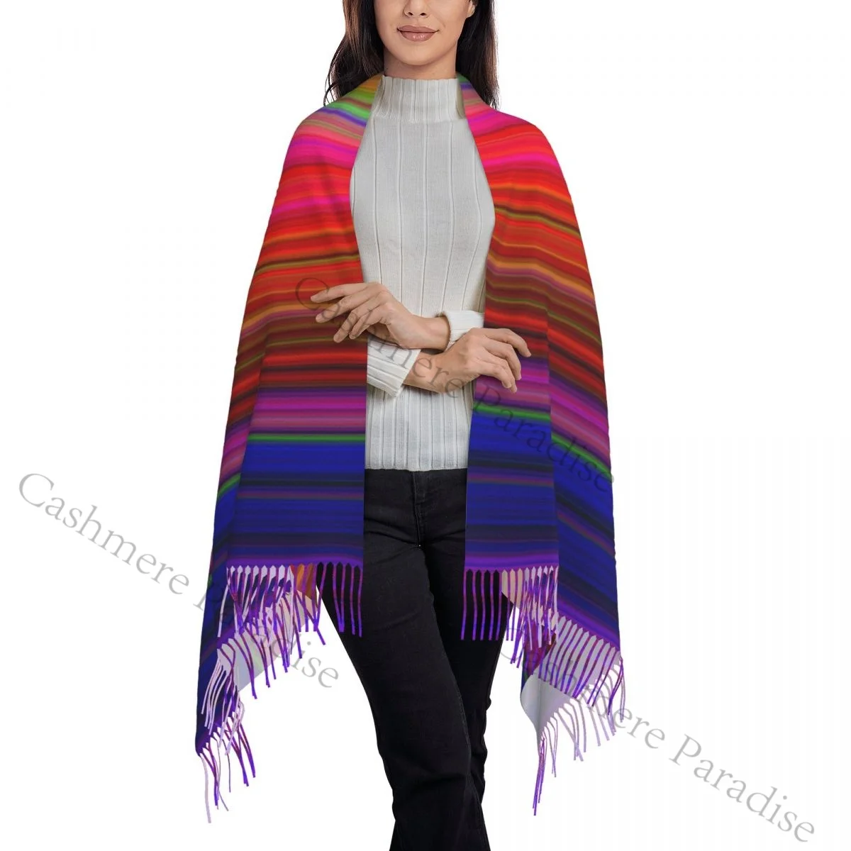 Mexican Striped Fiesta Serape Women's Soft Scarf Warm Soft Scarf Winter Halloween Shawl