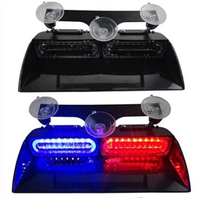 Luminoso 18W Led 16 modalità flash Parabrezza auto Spia stroboscopica, luci di emergenza del cruscotto, luce della polizia