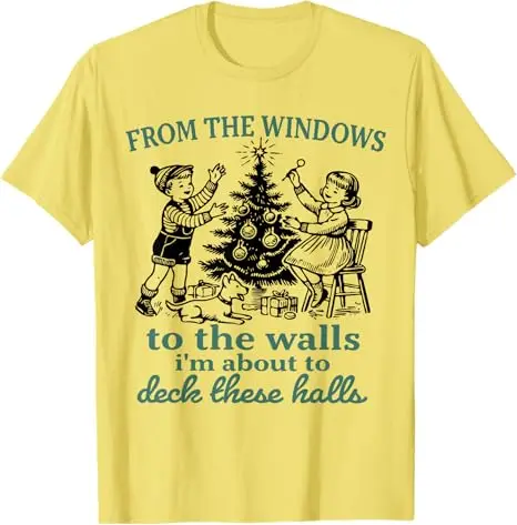 من النوافذ إلى الجدران أنا عن سطح السفينة هذه القاعات تي شيرت Y2k عيد الميلاد زي الجدة هدية الأسرة عيد الميلاد قائلا المحملة #5