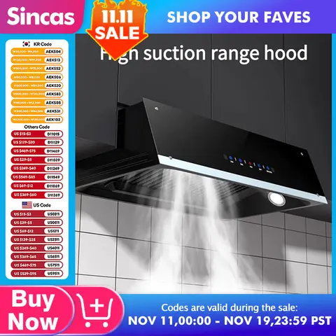 강력한 흡입력 주방 흡입 후드, 150-200W, 탑 흡입 배기 쿠커, 주요 가전, 가정용 강화 유리 강력한 흡입력 주방 흡입 후드, 150-200W, 탑 흡입 배기 쿠커, 주요 가전, 가정용 강화 유리